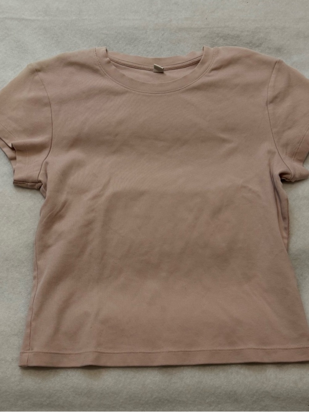 Uniqlo AIRism Cotton Cropped T-Shirt Pink Small